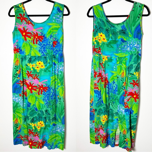 Jams World Dresses Jams World Sea Flower Midi Dress Green Floral